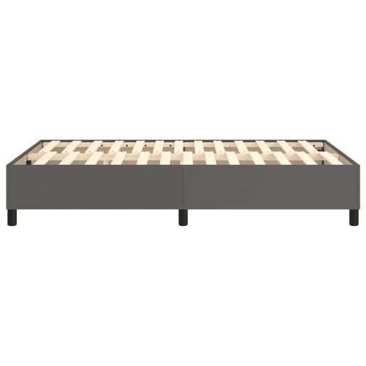 Estrutura de Cama de casal moderno com molas 120x200 cm couro artificial cinzento