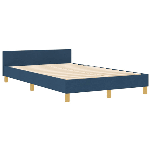 Estrutura da Cama de casal simple com cabeceira Azul 120 x 200 cm tecido