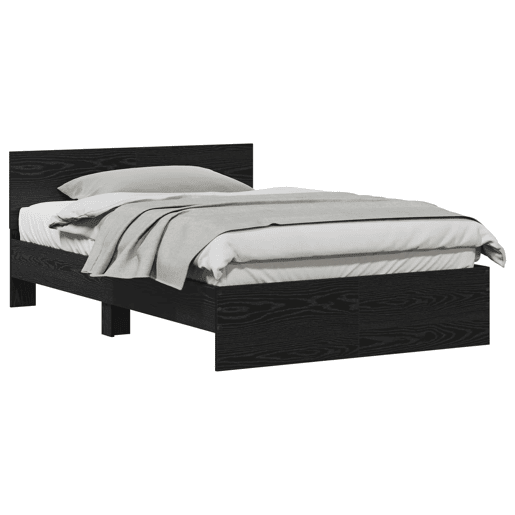 Estrutura De Cama De Casal - Carvalho Preto 193 x 125 x 70 cm