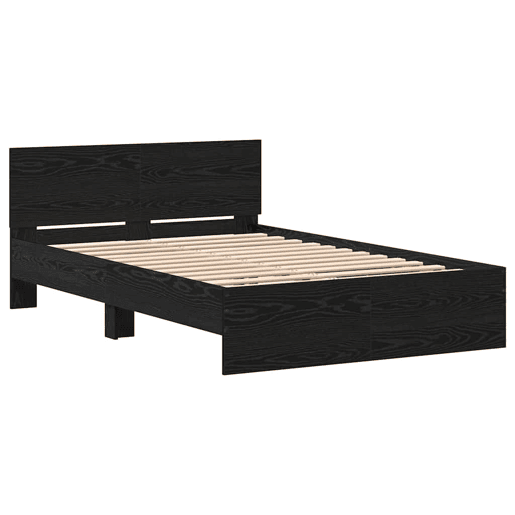 Estrutura De Cama De Casal - Carvalho Preto 193 x 125 x 70 cm