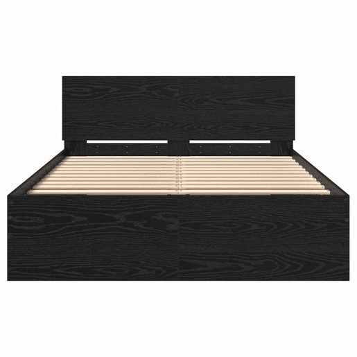 Estrutura De Cama De Casal - Carvalho Preto 193 x 125 x 70 cm
