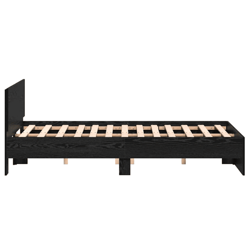 Estrutura De Cama De Casal - Carvalho Preto 193 x 125 x 70 cm