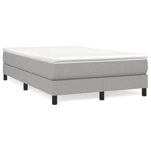 Estrutura de Cama de casal moderno com molas 120x200 cm tecido cinzento-claro