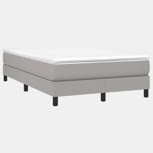 Estrutura de Cama de casal moderno com molas 120x200 cm tecido cinzento-claro