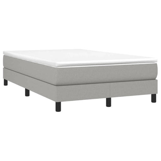 Estrutura de Cama de casal moderno com molas 120x200 cm tecido cinzento-claro