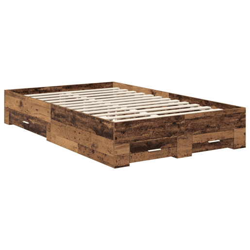 Estrutura da Cama de casal moderno com gaveta - Madeira antiga 120 x 190 cm