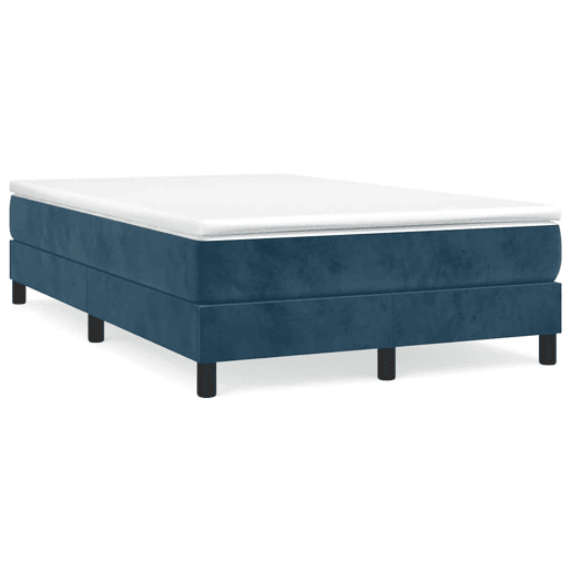 Estrutura de Cama de casal moderno com molas 120x200 cm veludo azul