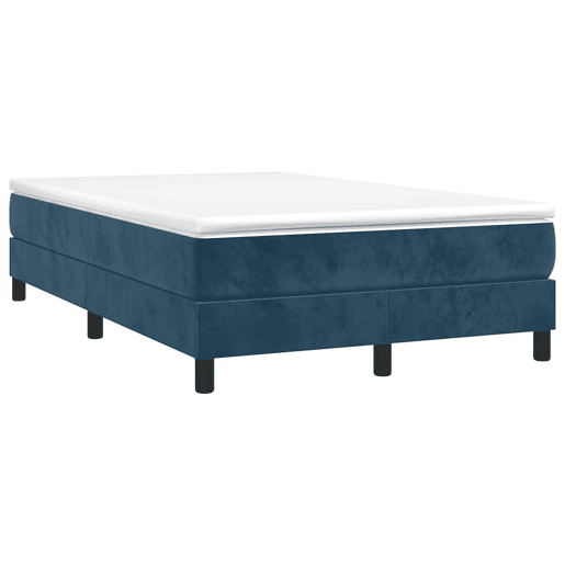 Estrutura de Cama de casal moderno com molas 120x200 cm veludo azul