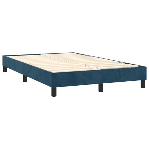 Estrutura de Cama de casal moderno com molas 120x200 cm veludo azul