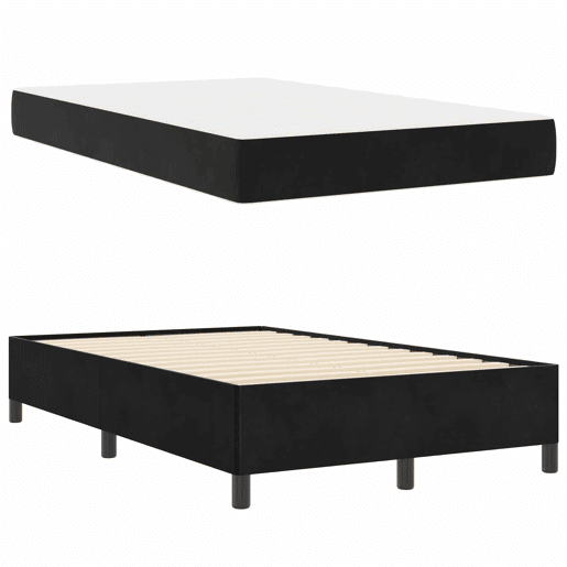 Estrutura da Cama de casal moderno com colchão Preto 120 x 200 cm tecido