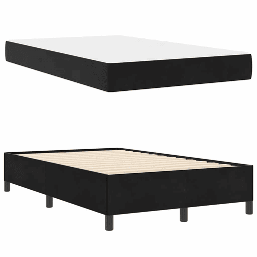 Estrutura da Cama de casal moderno com colchão Preto 120 x 200 cm tecido