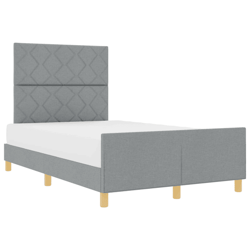 Estrutura da Cama de casal simple Cinzento-claro 120 x 190 cm tecido