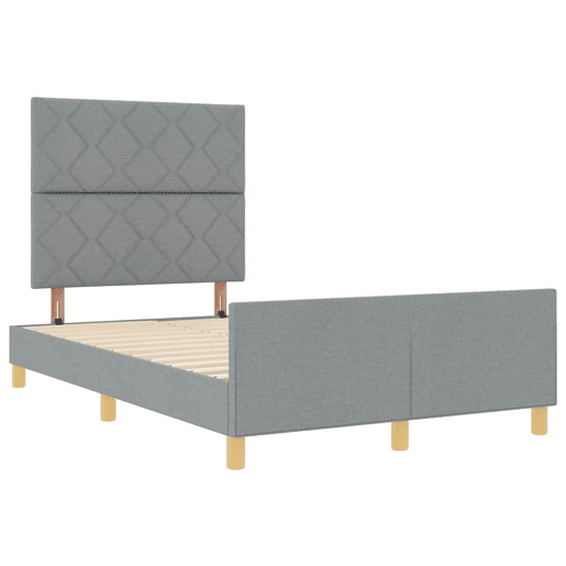 Estrutura da Cama de casal simple Cinzento-claro 120 x 190 cm tecido