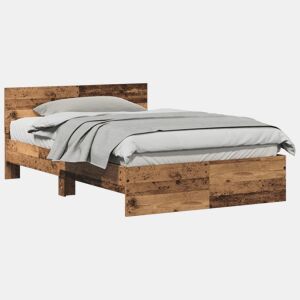 Estrutura De Cama De Casal Moderno - Madeira antiga 193 x 125 x 70 cm