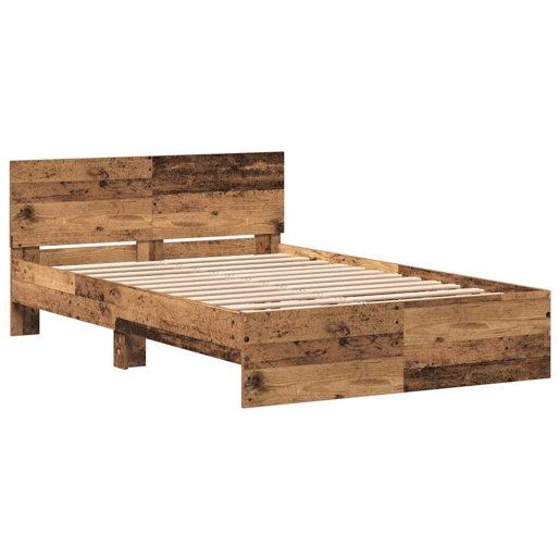 Estrutura De Cama De Casal Moderno - Madeira antiga 193 x 125 x 70 cm