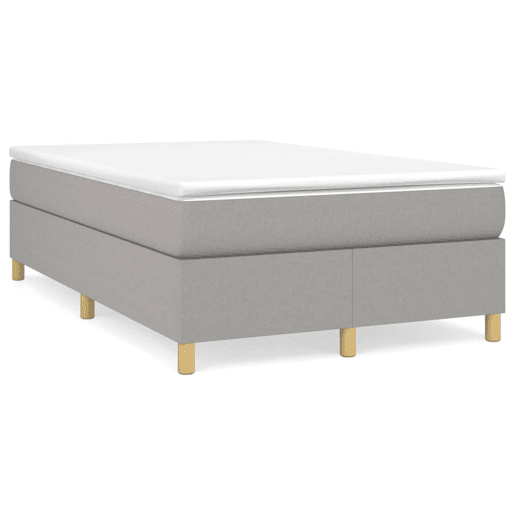 Estrutura de Cama de casal moderno com molas 120x200 cm tecido cinzento-claro