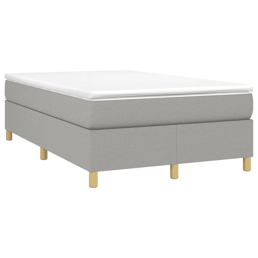 Estrutura de Cama de casal moderno com molas 120x200 cm tecido cinzento-claro