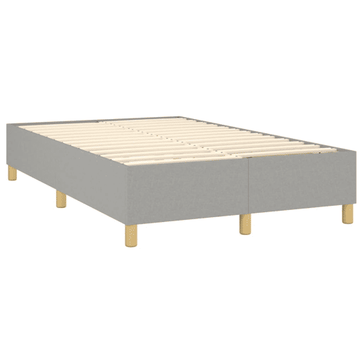 Estrutura de Cama de casal moderno com molas 120x200 cm tecido cinzento-claro