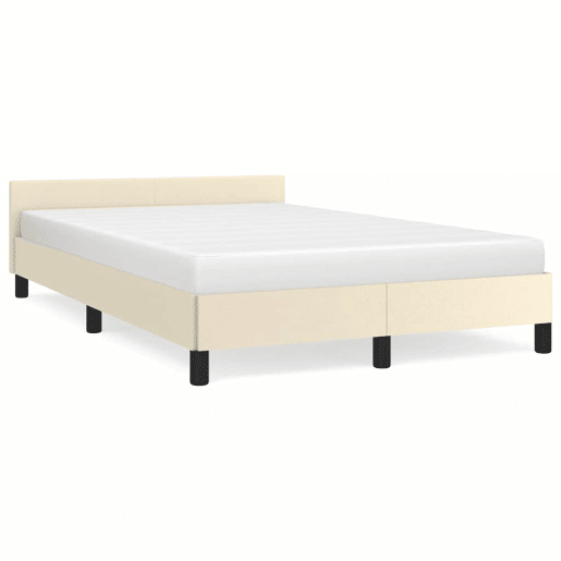 Estrutura Cama de casal para adultos c cabeceira sem colchão 120x200 cm creme
