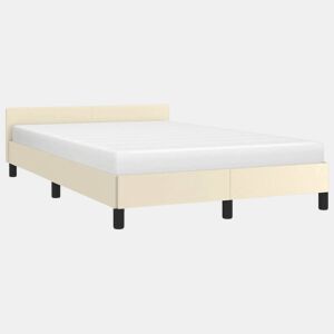 Estrutura Cama de casal para adultos c cabeceira sem colchão 120x200 cm creme