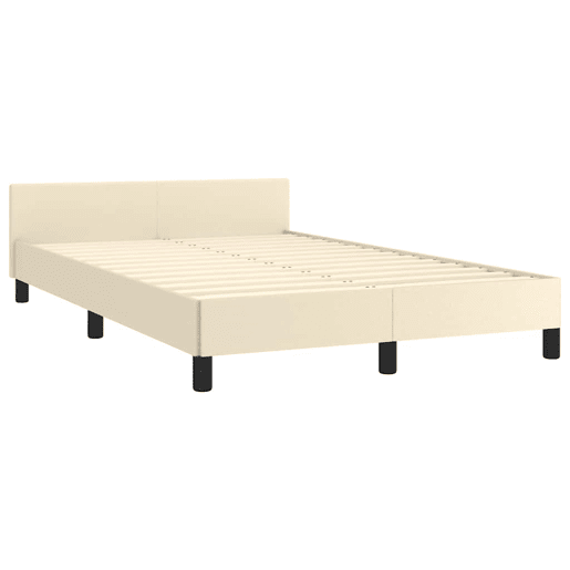 Estrutura Cama de casal para adultos c cabeceira sem colchão 120x200 cm creme
