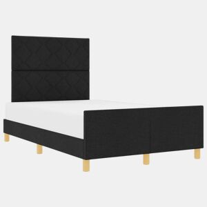 Estrutura de cama de casal com cabeceira - Preto 120 x 190 cm tecido
