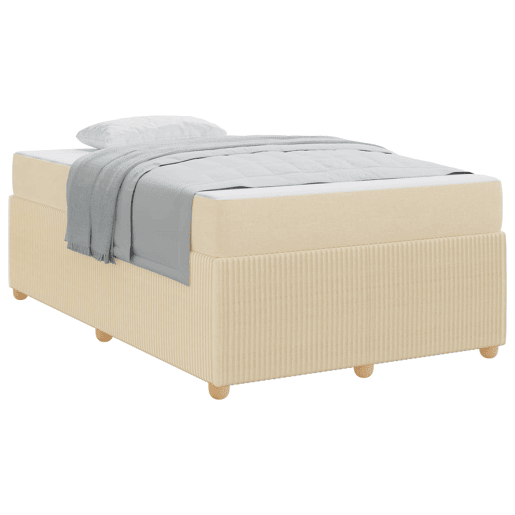 Estrutura da Cama de casal moderno com colchão - Creme 120 x 200 cm tecido