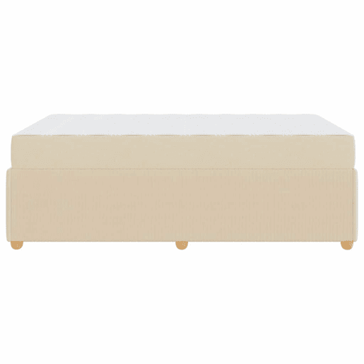 Estrutura da Cama de casal moderno com colchão - Creme 120 x 200 cm tecido