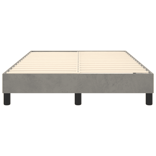 Estrutura de Cama de casal moderno com molas 120x200 cm veludo cinzento-claro