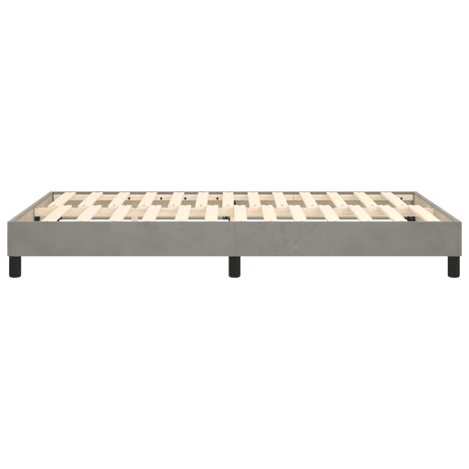 Estrutura de Cama de casal moderno com molas 120x200 cm veludo cinzento-claro