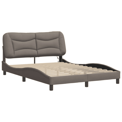 Estrutura de Cama de casal moderno com LED - 120x200 cm tecido