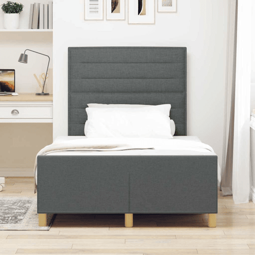 Estrutura De Cama De Casal Moderno - Cinzento escuro 120 x 190 cm tecido