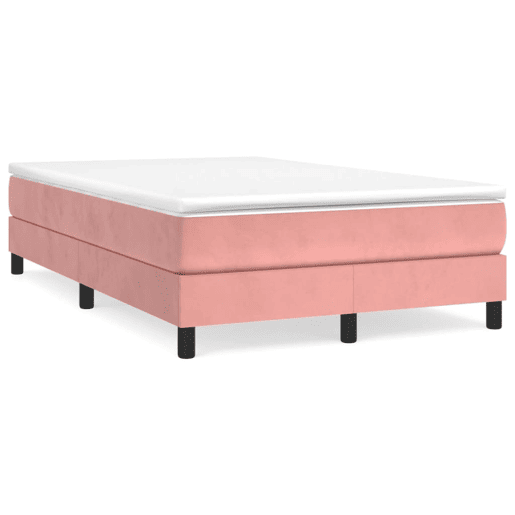 Estrutura de Cama de casal moderno com molas 120x200 cm veludo rosa