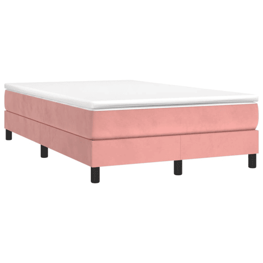 Estrutura de Cama de casal moderno com molas 120x200 cm veludo rosa