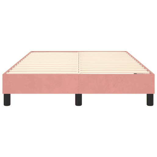 Estrutura de Cama de casal moderno com molas 120x200 cm veludo rosa