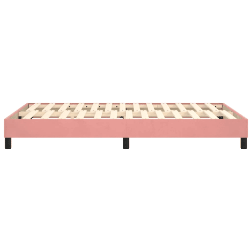 Estrutura de Cama de casal moderno com molas 120x200 cm veludo rosa