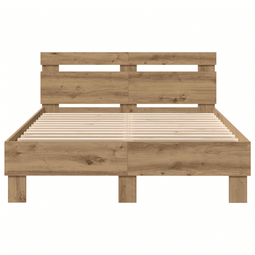 Estrutura da Cama de casal simple com led Carvalho Artesanal 120 x 190 cm