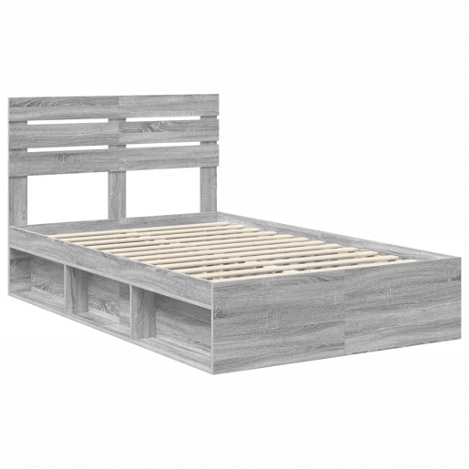 Estrutura da Cama de casal simple com cabeceira Cinza Sonoma 120 x 190 cm