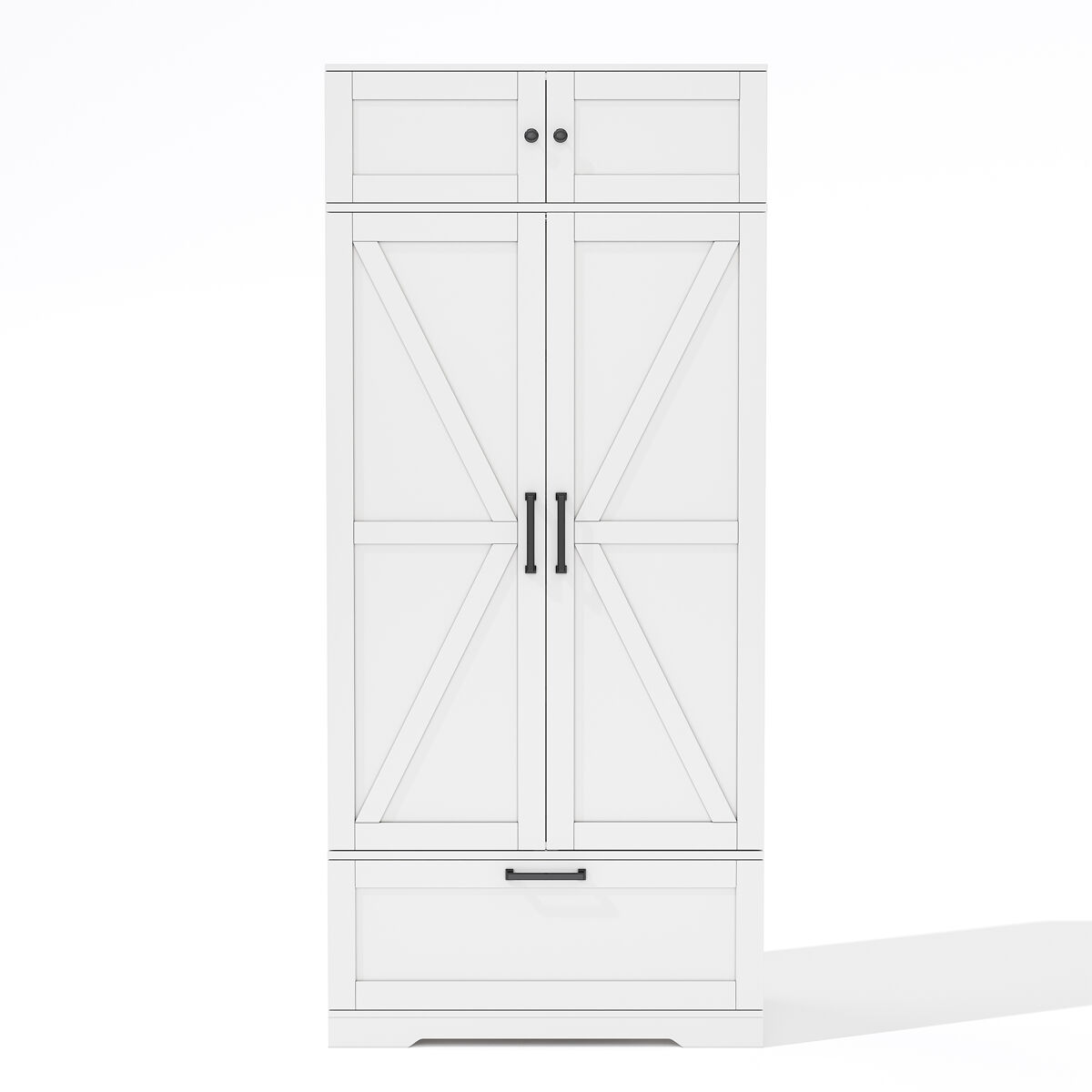 Aparador 80x40x180 cm - estanterías ajustables, cajones, estante para vino, puertas con baldas - blanco