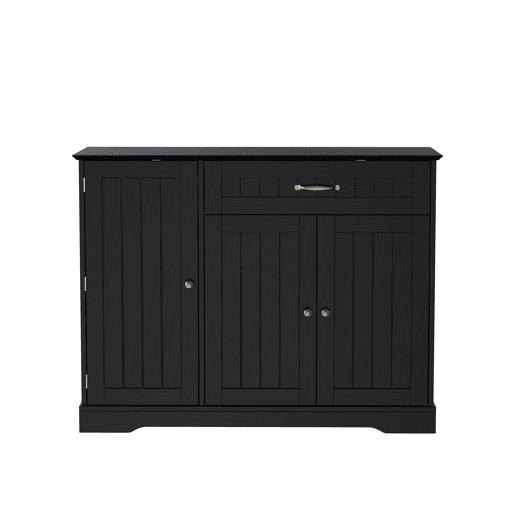 Aparador com 3 portas e 1 gaveta - Moderno e elegante para sala de estar, sala de jantar e hall de entrada - Preto Aparador com 3 portas e 1 gaveta - Moderno e elegante para sala de estar, sala de jantar e hall de entrada - Preto