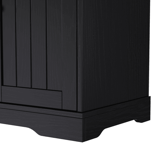 Aparador com 3 portas e 1 gaveta - Moderno e elegante para sala de estar, sala de jantar e hall de entrada - Preto Aparador com 3 portas e 1 gaveta - Moderno e elegante para sala de estar, sala de jantar e hall de entrada - Preto