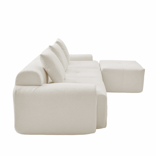 Sofá modular de 3 lugares 268×102×78 cm - Espuma viscoelástica, formato em L, sem montagem - Bege Sofá modular de 3 lugares 268×102×78 cm - Espuma viscoelástica, formato em L, sem montagem - Bege