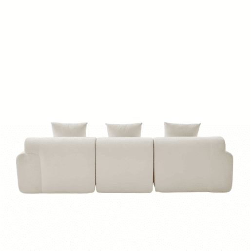 Sofá modular de 3 lugares 268×102×78 cm - Espuma viscoelástica, formato em L, sem montagem - Bege Sofá modular de 3 lugares 268×102×78 cm - Espuma viscoelástica, formato em L, sem montagem - Bege