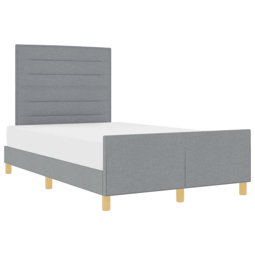 Estrutura da Cama de casal simple Cinzento-claro 120 x 190 cm tecido