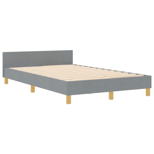 Estrutura da Cama de casal simple Cinzento-claro 120 x 190 cm tecido