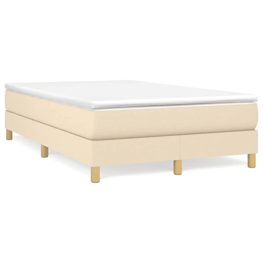 Estrutura de Cama de casal moderno com molas 120x200 cm tecido cor creme