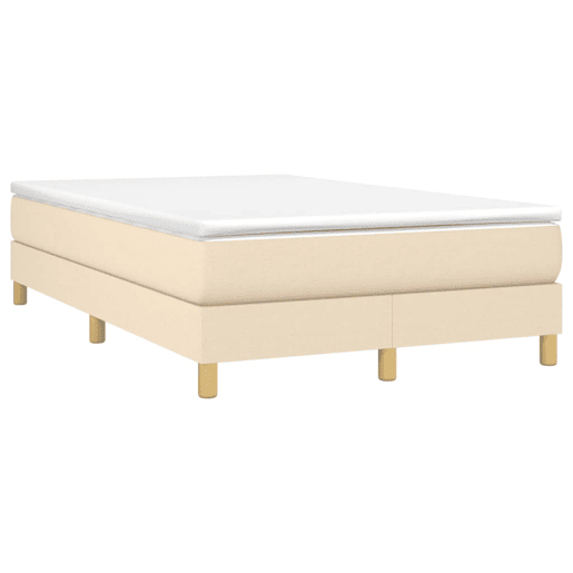 Estrutura de Cama de casal moderno com molas 120x200 cm tecido cor creme