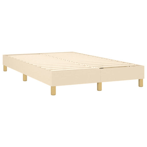 Estrutura de Cama de casal moderno com molas 120x200 cm tecido cor creme