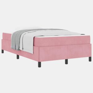 Estrutura da Cama de casal moderno com colchão Rosa 120 x 200 cm tecido
