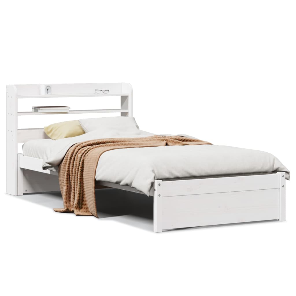Estructura de cama individual para adultos 85x211 Blanco
